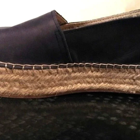 Sam Edelman New Wedges Leather Platform Espadrille 41/10 NAVY Handmade Spain - Picture 2 of 13